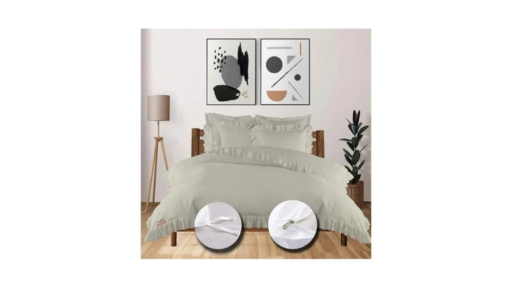 Amazon coupon: Ebeddy Linens Edge Ruffle Duvet Cover Se