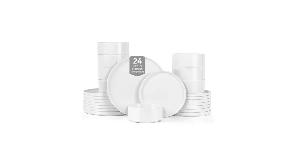 Amazon code: 24 Pcs Porcelain Dinnerware Set For 8 Wh