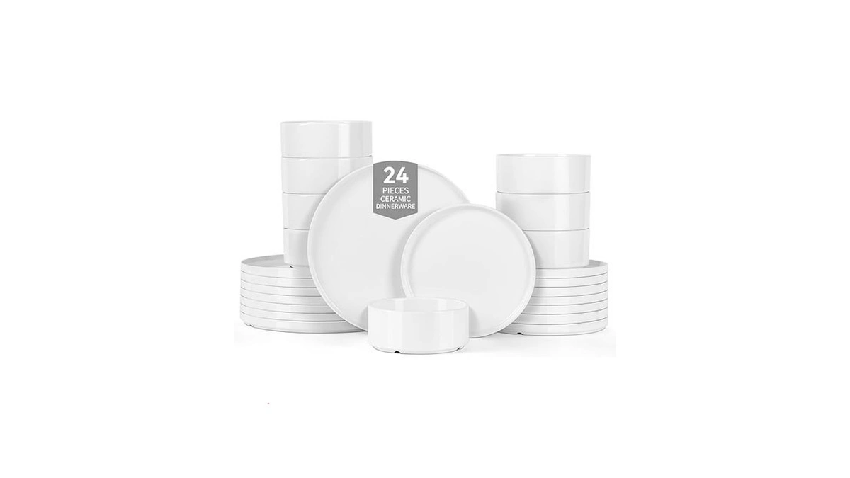 Amazon code: 24 Pcs Porcelain Dinnerware Set For 8 Wh
