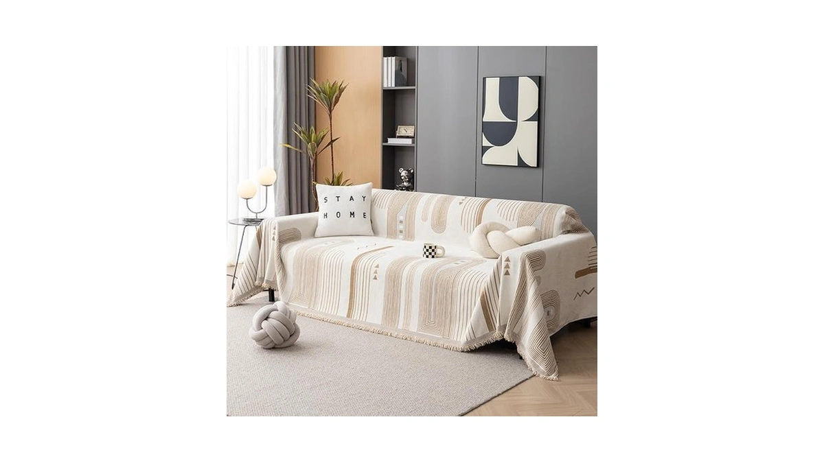 Amazon code: Dreamingo Stripe Geometric Jacquard Sofa