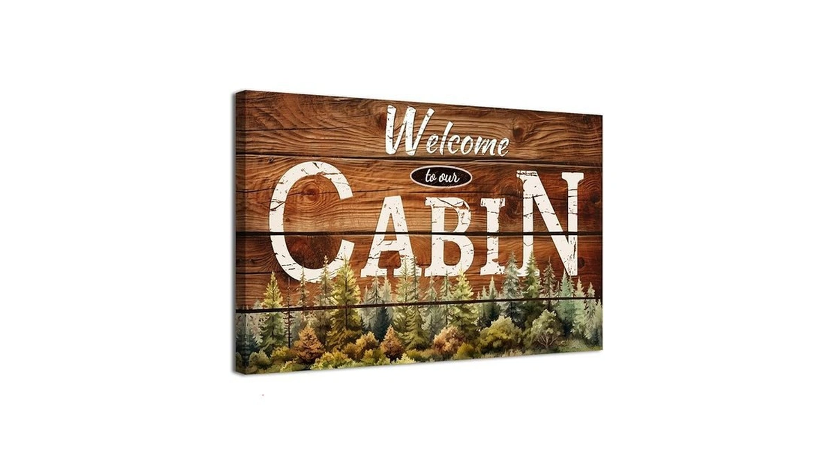 Amazon coupon: Rustic Farmhouse Cabin Wall Art Living R