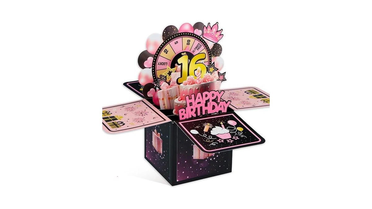 Amazon code: Facraft Pop Up 16th Birthday Card - Hand