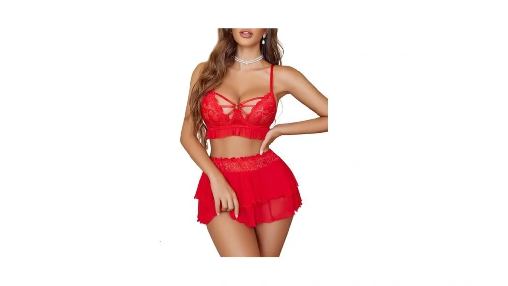 Amazon code: Avidlove Red Lingerie For Women V Neck B