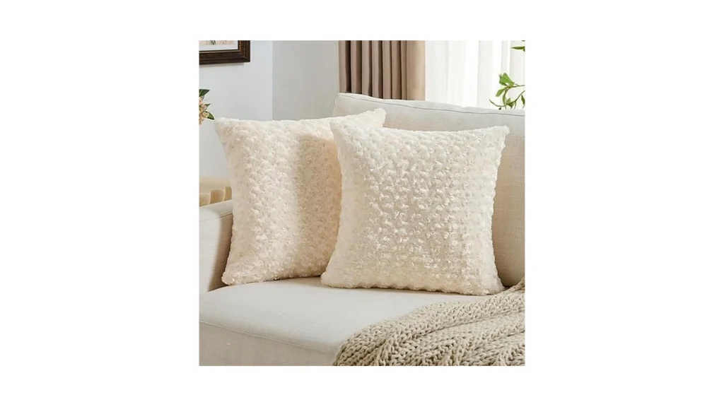 Amazon coupon: Futei Cream White Rose Decorative Throw