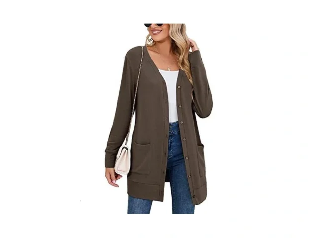 Heymoments Cardigan For Women Dark Coffee Medium… Code