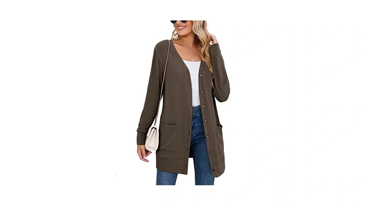 Amazon code: Heymoments Cardigan For Women Dark Coffe