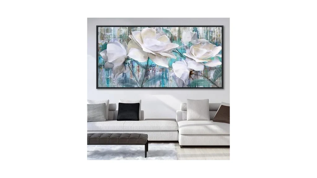 Amazon coupon: Large Flower Pictures Wall Art White Flo