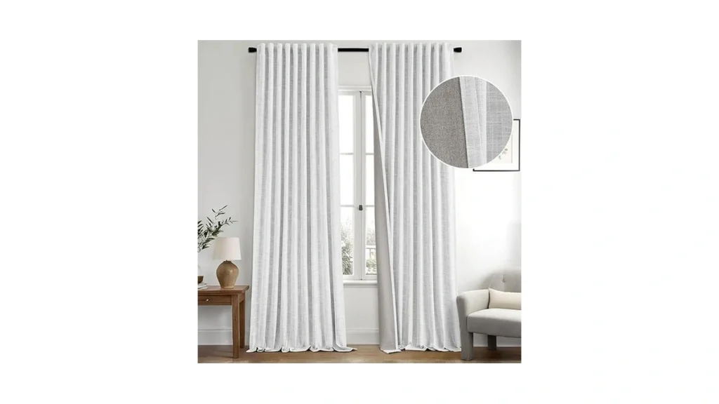 Amazon coupon: Miulee Greyish White 100 Blackout Linen