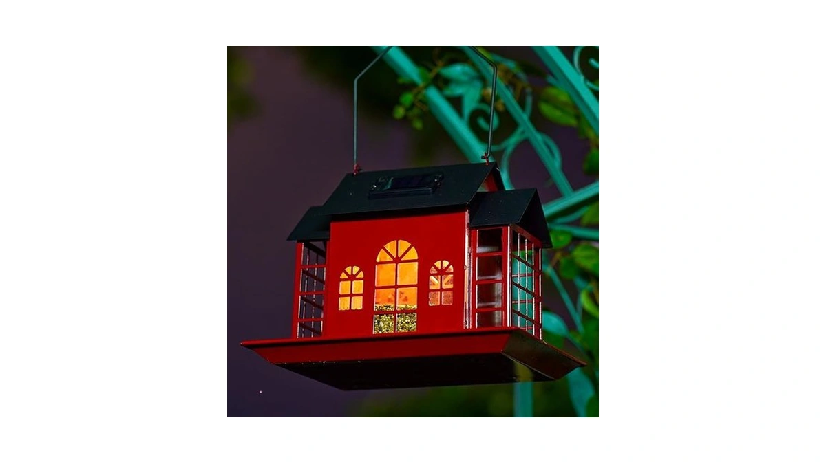 Amazon coupon: Solar Cardinal Bird Feeders For Outdoors