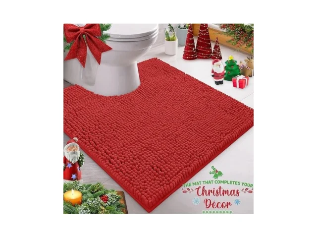 Luxurux Red Christmas Bathroom Rugs For Christmas… Coupon