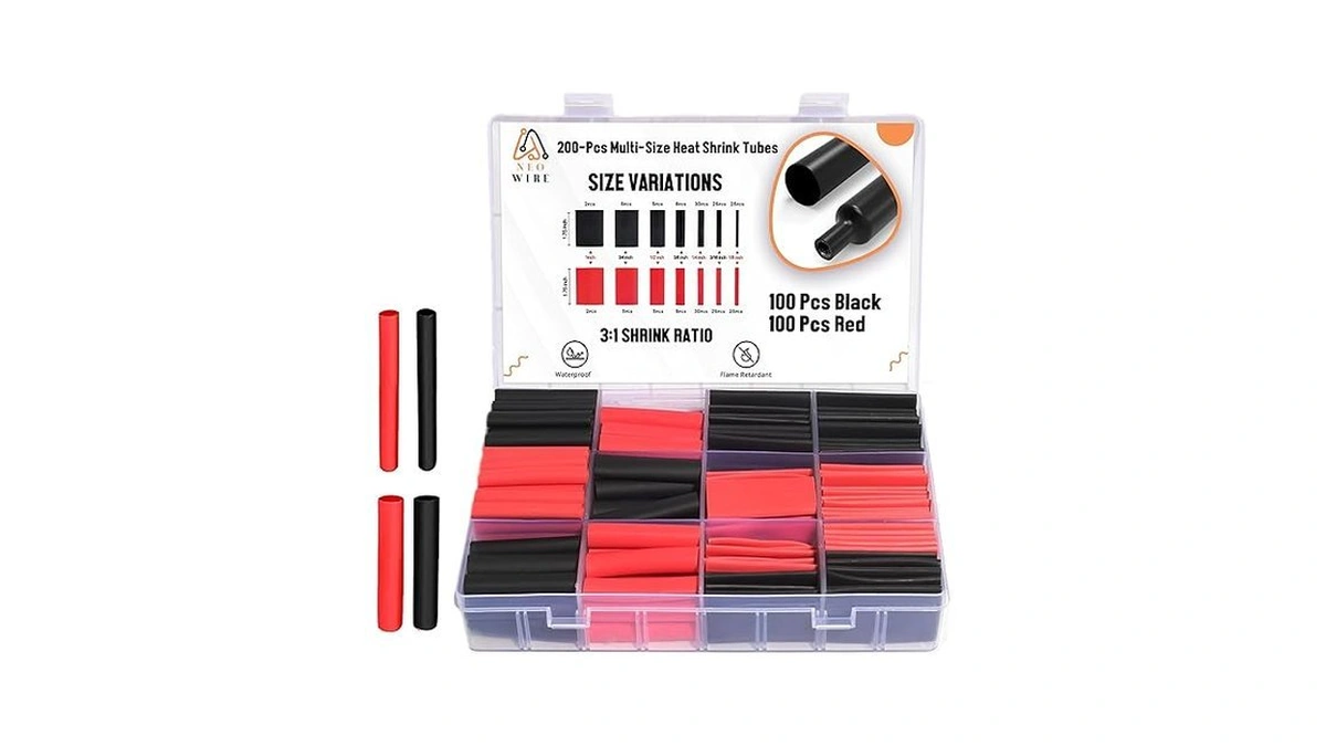Amazon code: Neowire 200 Pcs Heat Shrink Tubing Kit O
