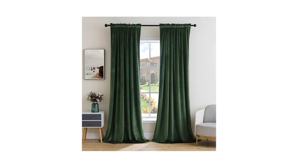 Amazon coupon: Miulee Olive Green Velvet Curtains Therm