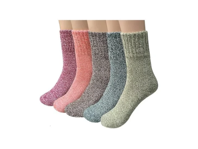 Pack Of 5 Womens Thick Knit Warm Casual Wool Crew… Code