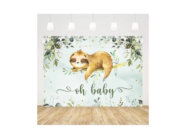 Ticuenicoa 5x3ft Sloth Baby Shower Backdrop Oh Baby… Code