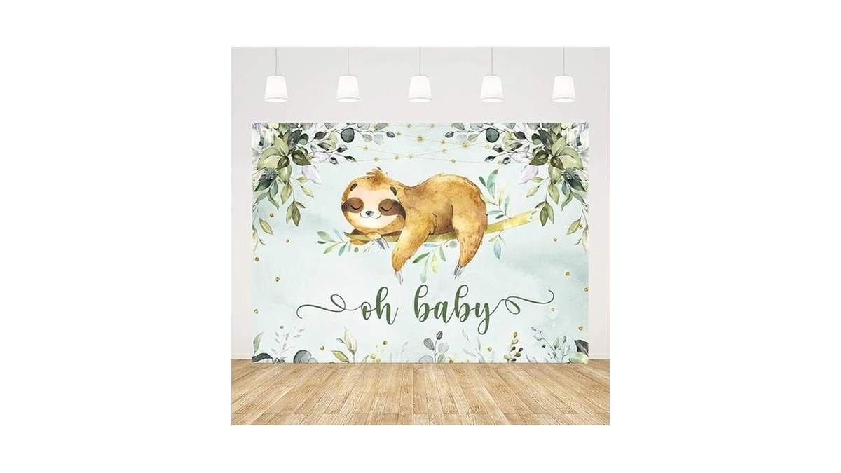 Amazon code: Ticuenicoa 5x3ft Sloth Baby Shower Backd