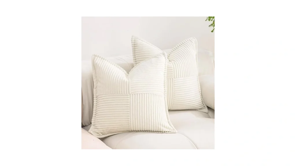 Amazon coupon: Puncuntex Corduroy Cream White Throw Pil