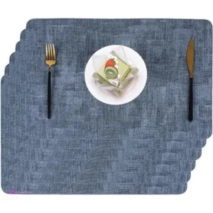 Dark Blue Faux Leather Mats Promo