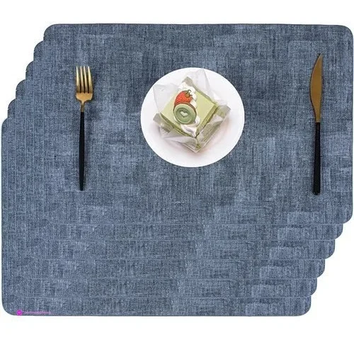 Dark Blue Faux Leather Mats Promo