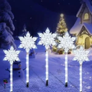 Snowflake Solar Pathway Lights Clip C…