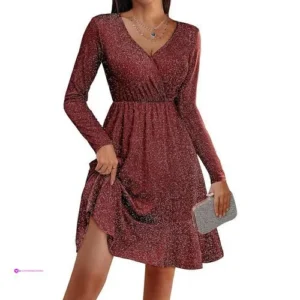 Women Glitter Wrap Dress Clip Coupon