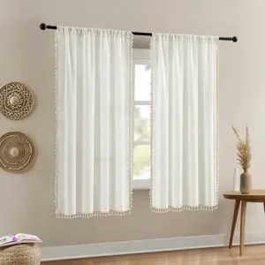 Homeideas Boho Cream Curtains Code W9…