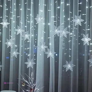 White Snowflake Curtain Lights Clip C…