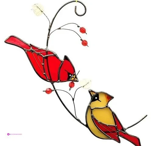 Cardinal Stained Glass Suncatchers Pr…