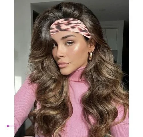 Long Synthetic Wavy Headband Wigs Cli…