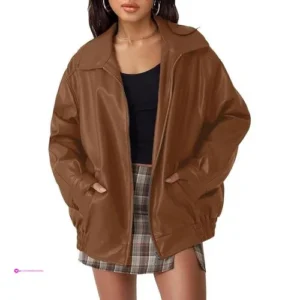Reg Hathne Women Oversized Leather Ja…