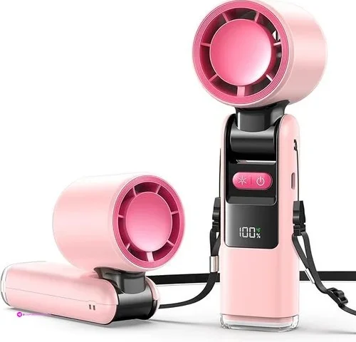 Portable Pink Turbo Fans Off Use