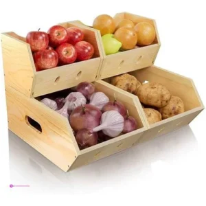 Set Stackable Wood Storage Bins Code