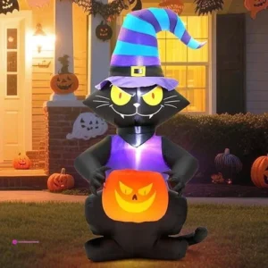 6ft Halloween Inflatable Cat Decorati…