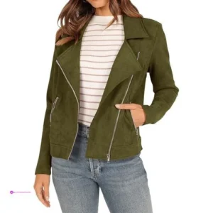 Reg Kirundo Womens Faux Suede Jacket