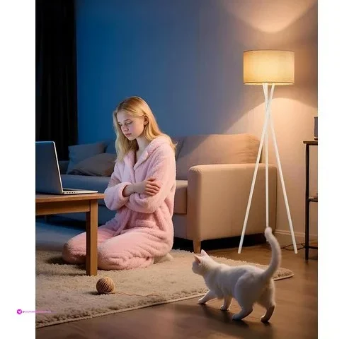 Reg Lightdot White Tripod Floor Lamp