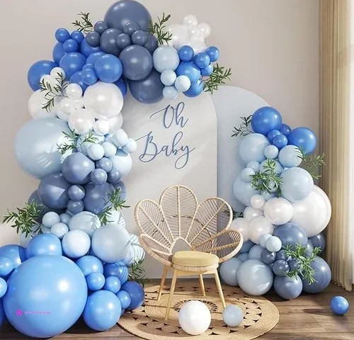 128 Pcs Blue And White Balloon