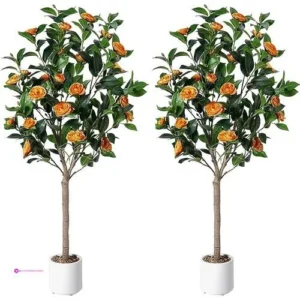 2pack 5ft Artificial Camellia Tree Co…