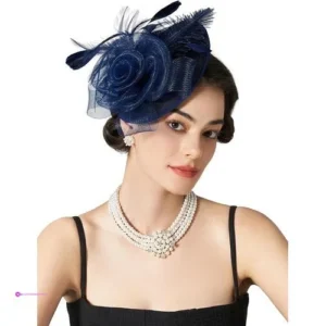 Sweetv Flower Fascinators Navy Code W…