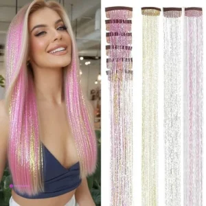 Reg Clip Pink Hair Tinsel Clip