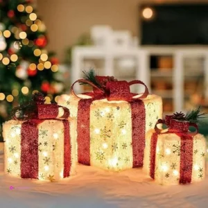 Reg Set Christmas Lighted Gift Boxes