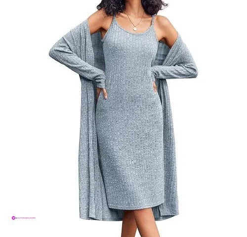 Reg Ekouaer Womens Knit Robe Set