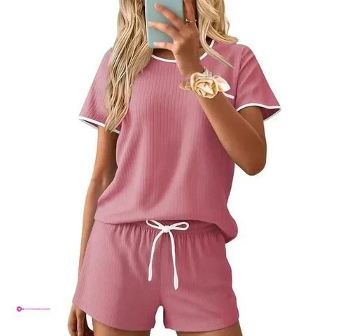 Reg Ekouaer Womens Pajama Set Ribbed