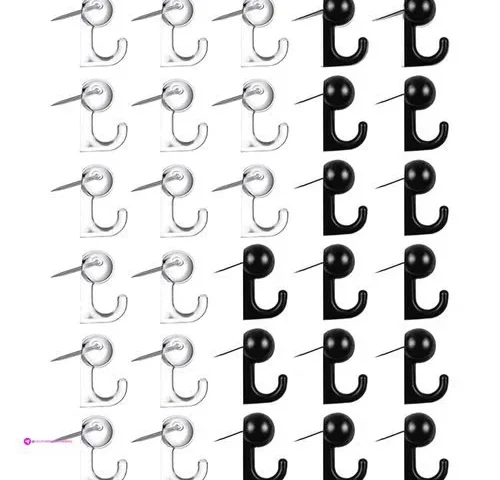 Push Pin Hooks Black Clear Code