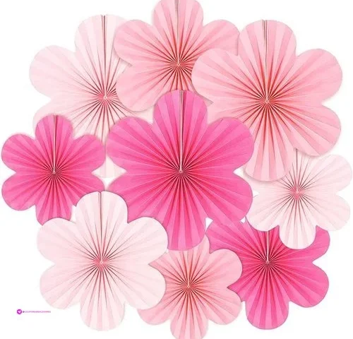 Pink Paper Flower Decorations Clip Co…