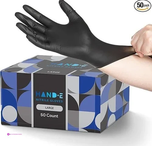 Black Nitrile Disposable Gloves Clip …