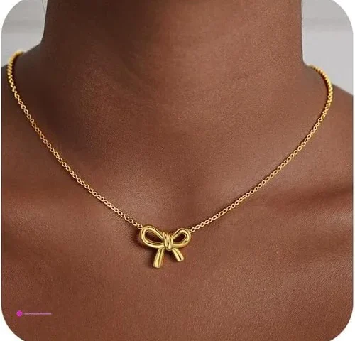 Bow Gold Necklaces Code Skg24hef