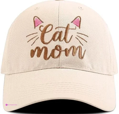 Cat Mom Embroidered Hat Use Code