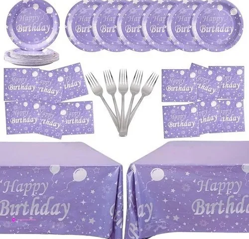 99for Sets Purple Birthday Party Supp…