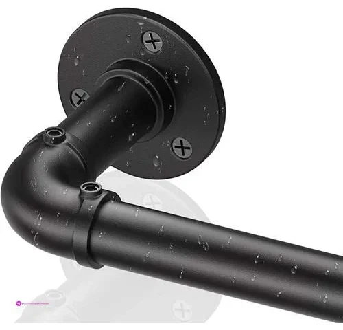 Black Industrial Curtain Rods Clip Co…