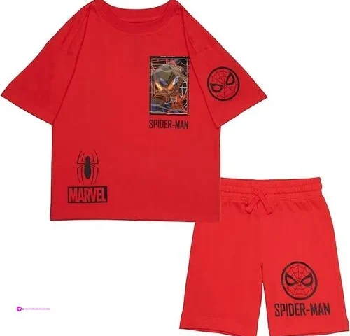 Marvel Spider-man Boys Short Sleeve T-shirt Shorts With Lenticular Image