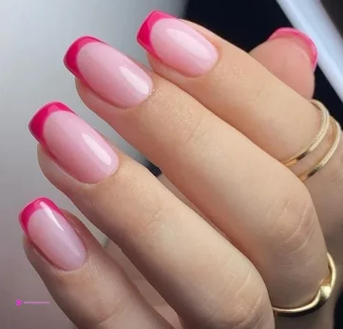 Bellelfin French Tip Press On Nails – 48pcs Hot Pink